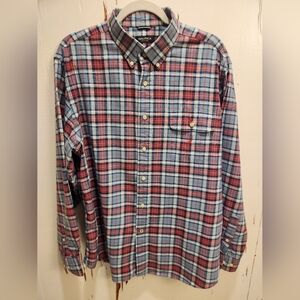 Nautica Men's Casual Plaid Shirt - Red and Blue